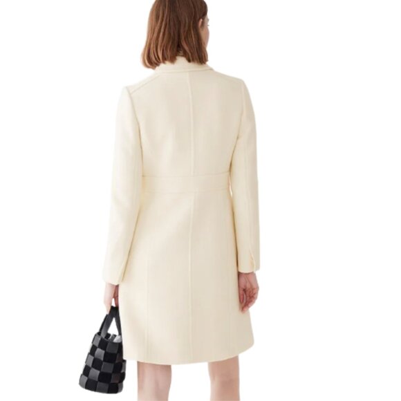 NWT JCREW Classic Lady Day Coat Womens 2 Cream Italian Cloth Wool BM964 Jacket - Picture 3 of 12